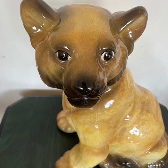 Vintage lion cub glazed ceramic - Picture 2 of 7